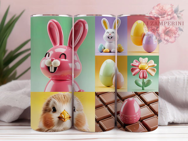 3D Floral Spring Bunny Tumbler, Easter Tumbler Design, Floral Bunny Wrap, Stylish 20oz Wrap, Sublimation Design, Trendy Gift Idea, Inspirational Spring Tumbler Sublimation Li Zamperini 