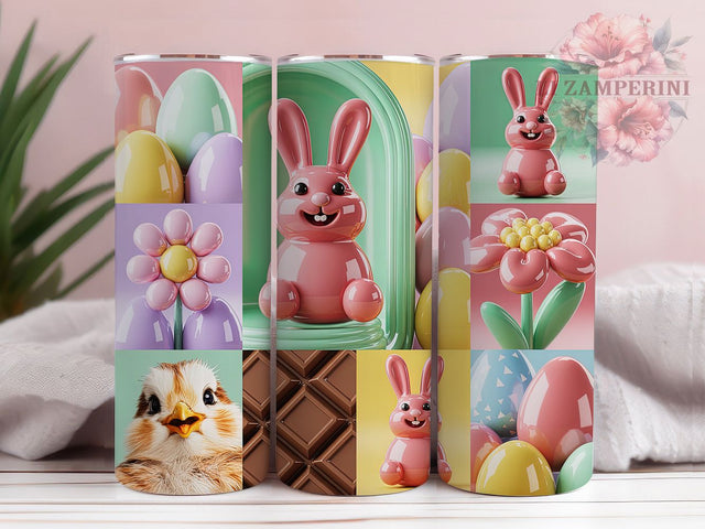 3D Floral Spring Bunny Tumbler, Easter Tumbler Design, Floral Bunny Wrap, Stylish 20oz Wrap, Sublimation Design, Trendy Gift Idea, Inspirational Spring Tumbler Sublimation Li Zamperini 