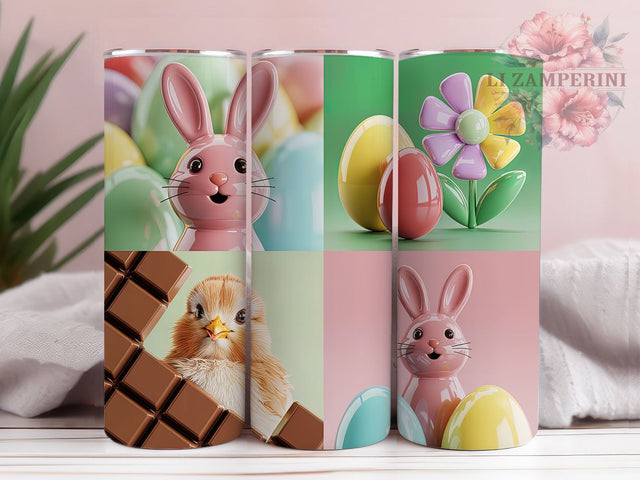3D Floral Spring Bunny Tumbler, Easter Tumbler Design, Floral Bunny Wrap, Stylish 20oz Wrap, Sublimation Design, Trendy Gift Idea, Inspirational Spring Tumbler Sublimation Li Zamperini 