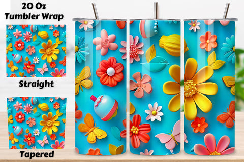 3D floral tumbler sublimation | Seamless Tumbler Wrap Sublimation FloridPrintables 