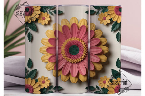 3D Floral Tumbler Wrap Sublimation sassyprint 