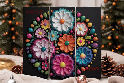 3D Floral Wind Spinner Design Sublimation DesignSVG 