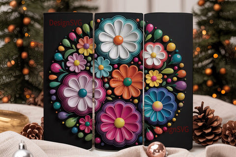 3D Floral Wind Spinner Design Sublimation DesignSVG 
