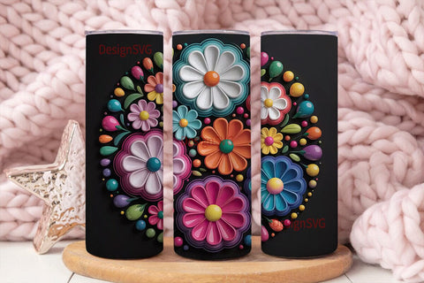 3D Floral Wind Spinner Design Sublimation DesignSVG 