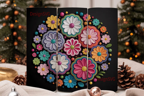 3D Floral Wind Spinner Design Sublimation DesignSVG 