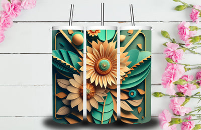 3D Flower 20 oz Skinny Tumbler Sublimation Jagonath Roy 