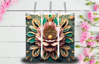 3D Flower 20 oz Skinny Tumbler Sublimation Jagonath Roy 