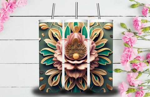 3D Flower 20 oz Skinny Tumbler Sublimation Jagonath Roy 