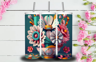 3D Flower 20 oz Skinny Tumbler Sublimation Jagonath Roy 