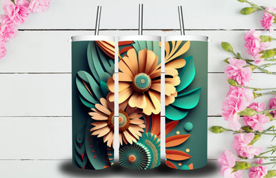 3D Flower 20 oz Skinny Tumbler Sublimation Jagonath Roy 