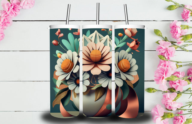 3D Flower 20 oz Skinny Tumbler Sublimation Jagonath Roy 
