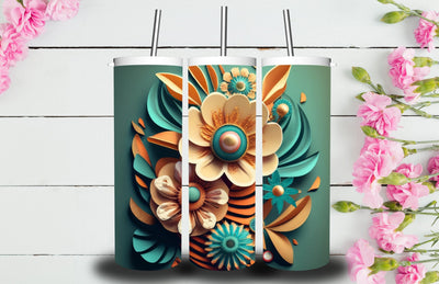 3D Flower 20 oz Skinny Tumbler Sublimation Jagonath Roy 