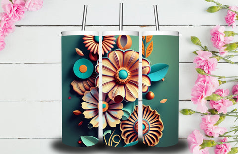 3D Flower 20 oz Skinny Tumbler Sublimation Jagonath Roy 
