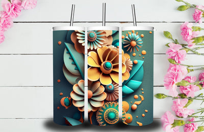 3D Flower 20 oz Skinny Tumbler Sublimation Jagonath Roy 