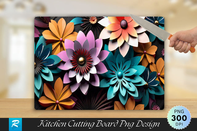 3D Flower Cutting Board Sublimation Regulrcrative 