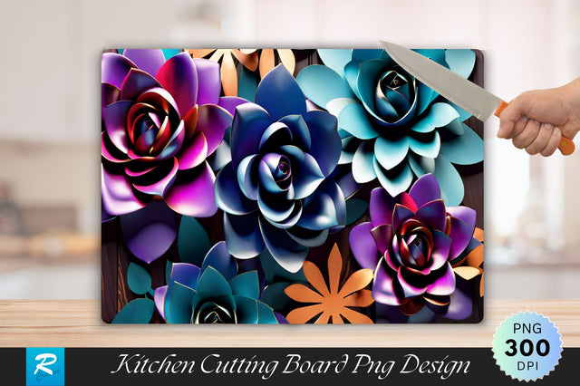 3D Flower Cutting Board Sublimation Regulrcrative 