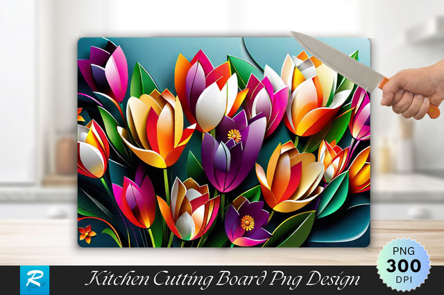 3D Flower Cutting Board Sublimation Regulrcrative 