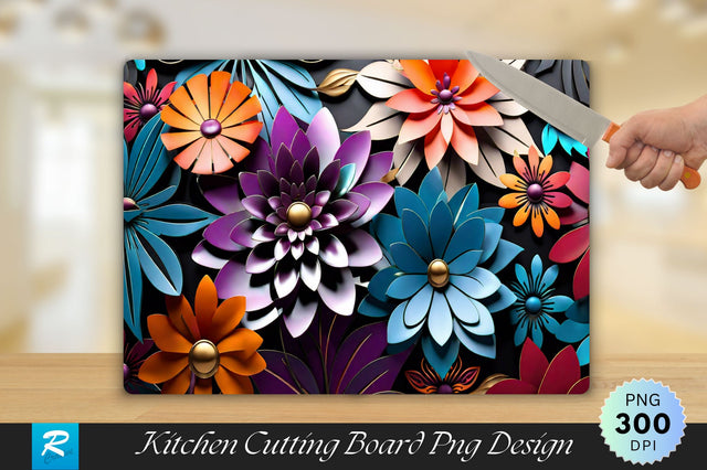 3D Flower Cutting Board Sublimation Regulrcrative 