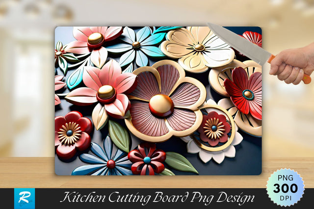 3D Flower Cutting Board Sublimation Regulrcrative 