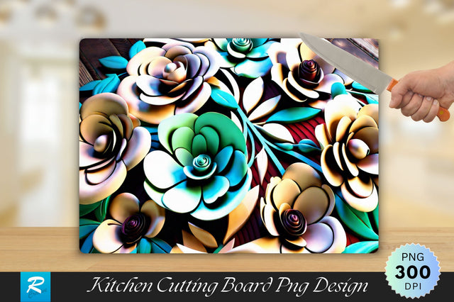 3D Flower Cutting Board Sublimation Regulrcrative 