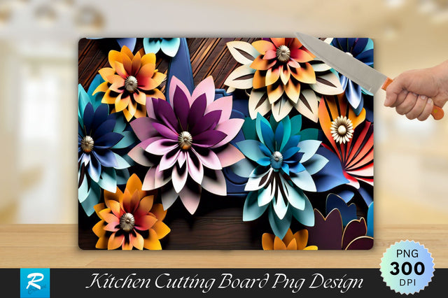 3D Flower Cutting Board Sublimation Regulrcrative 