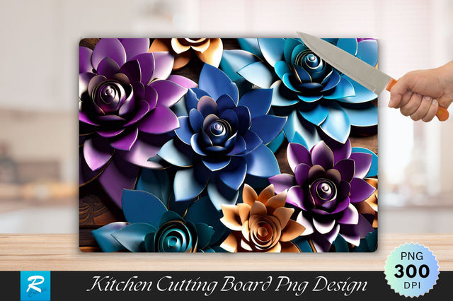 3D Flower Cutting Board Sublimation Regulrcrative 