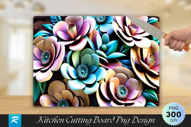 3D Flower Cutting Board Sublimation Regulrcrative 