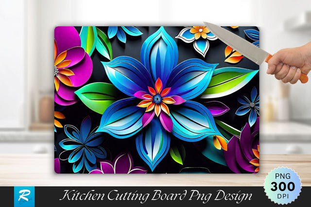 3D Flower Cutting Board Sublimation Regulrcrative 