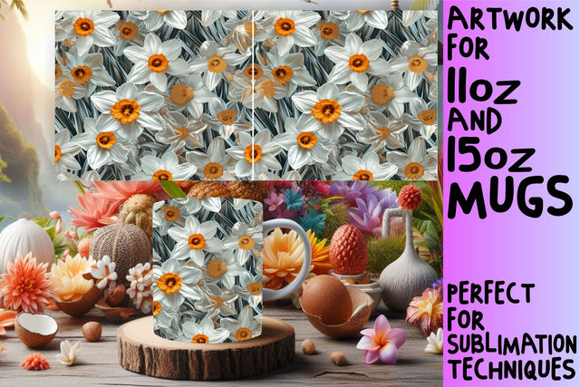 3D Flower Design Mug Wrap Sublimation Sublimation afrosvg 