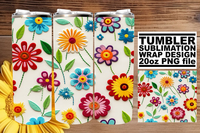 3D Flower Elegance Tumbler Design - Spring Edition Sublimation afrosvg 