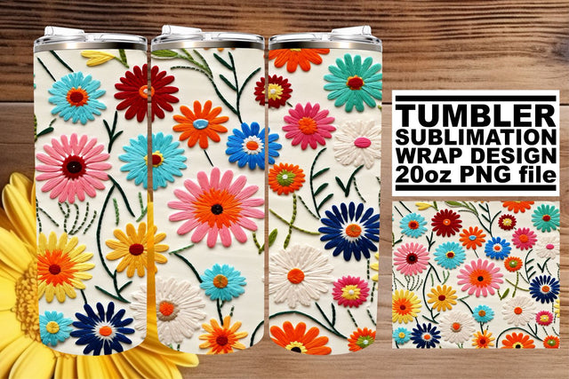 3D Flower Extravaganza Tumbler Wrap - Springtime Delight Sublimation afrosvg 