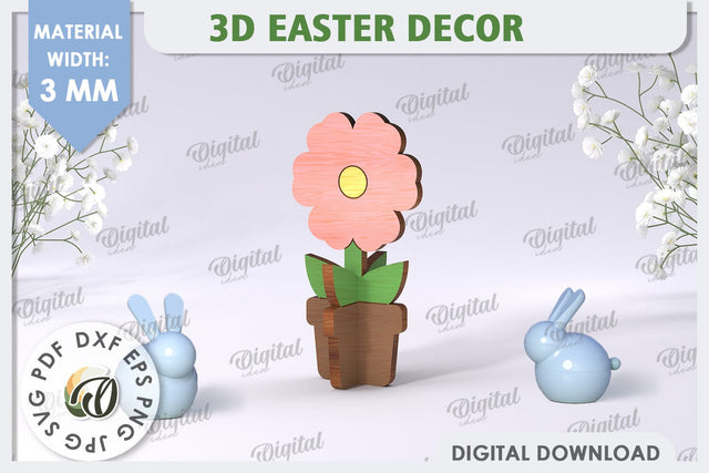 3D Flower Laser Cut. Home Decor. Spring Decor SVG SVG Evgenyia Guschina 