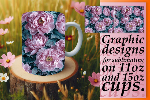 3D Flower Mug Pattern Sublimation Sublimation afrosvg 