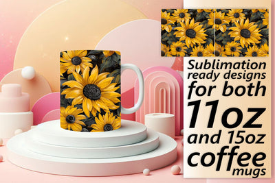 3D Flower Mug Sublimation Wrap Sublimation afrosvg 