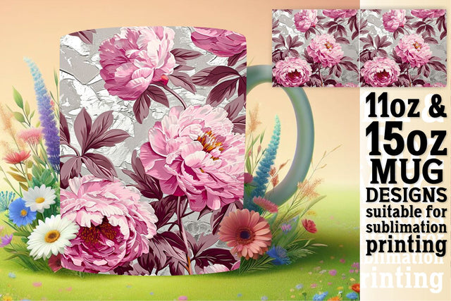 3D Flower Mug Wrap 11oz 15oz Sublimation afrosvg 