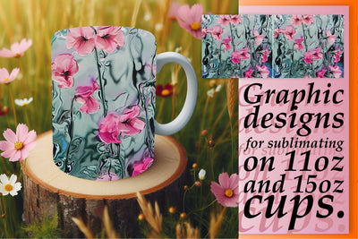 3D Flower Mug Wrap for Sublimation Sublimation afrosvg 