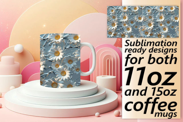 3D Flower Pattern for Mug Sublimation Sublimation afrosvg 