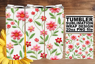 3D Flower Power Tumbler Wrap - Spring Beauty Sublimation afrosvg 