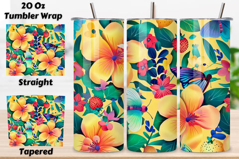 3D flower sublimation tumbler | Seamless Tumbler Wrap Sublimation FloridPrintables 