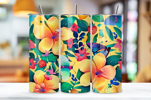 3D flower sublimation tumbler | Seamless Tumbler Wrap Sublimation FloridPrintables 