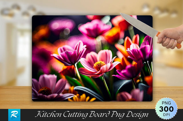 3D Flowers Cutting Board Sublimation Regulrcrative 