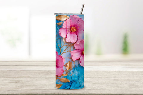 3D Flowers Sublimation Tumbler | Seamless Tumbler Wrap Sublimation FloridPrintables 