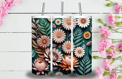 3D Flowers Tumbler Sublimation Designs 3D Paper Jagonath Roy 