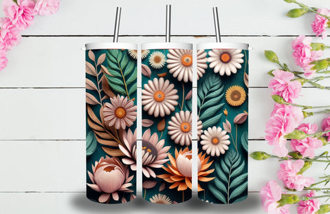 3D Flowers Tumbler Sublimation Designs 3D Paper Jagonath Roy 