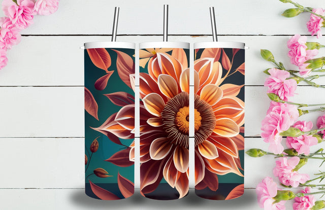3D Flowers Tumbler Sublimation Designs 3D Paper Jagonath Roy 