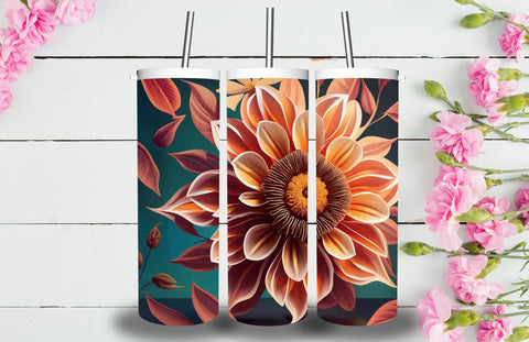 3D Flowers Tumbler Sublimation Designs 3D Paper Jagonath Roy 