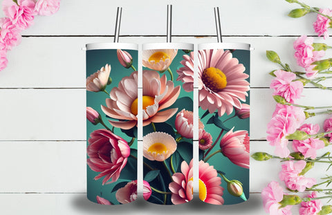 3D Flowers Tumbler Sublimation Designs 3D Paper Jagonath Roy 