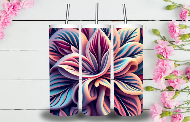 3D Flowers Tumbler Sublimation Designs 3D Paper Jagonath Roy 