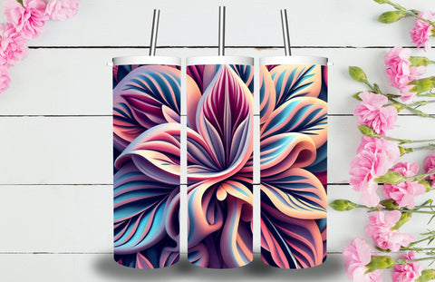 3D Flowers Tumbler Sublimation Designs 3D Paper Jagonath Roy 