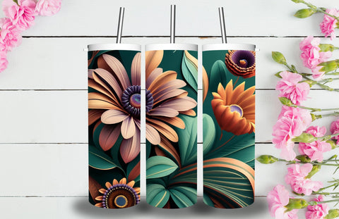 3D Flowers Tumbler Sublimation Designs Sublimation Jagonath Roy 